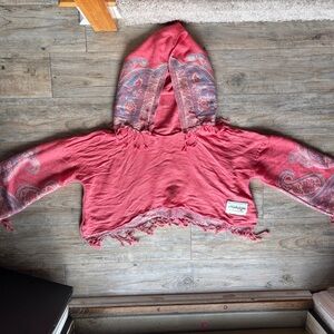 Pink Sleeved Stashmina Crop Top